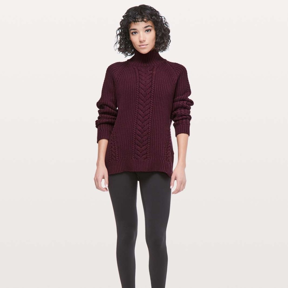 LuluLemon Purple Cable knit sweater